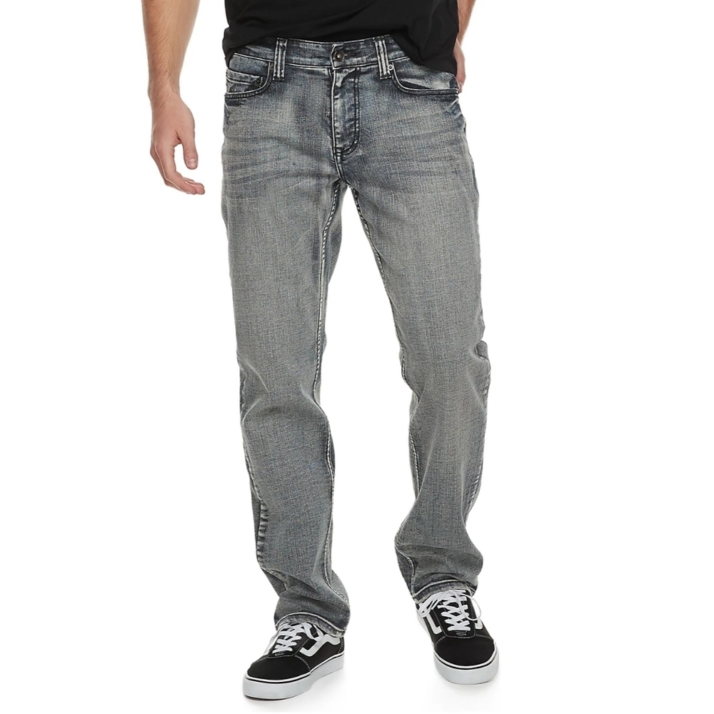 JORDAN CRAIG Mens Gray Straight Leg Jeans Size 34